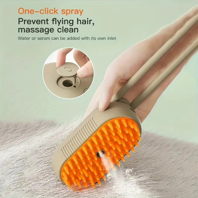 Pet Steamer Hair Removal Brush