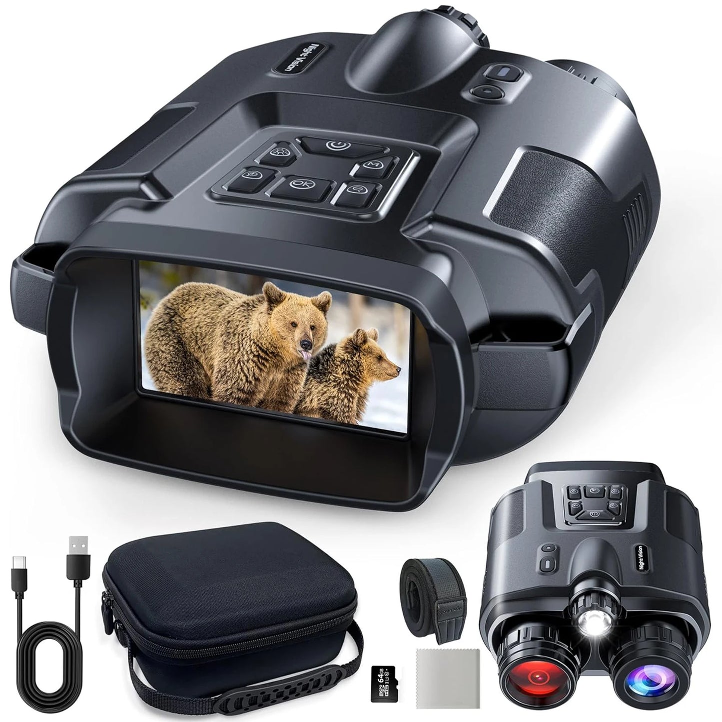 Night Vision Binoculars 3inch Screen 8X Digital Zoom