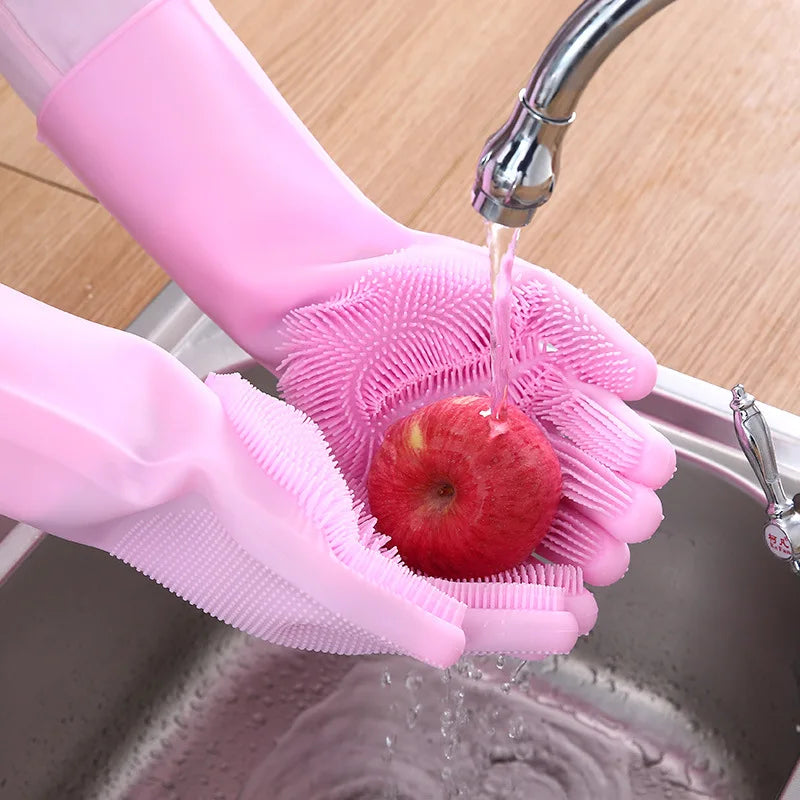Silicone Dishwashing & Pet Bathing Gloves