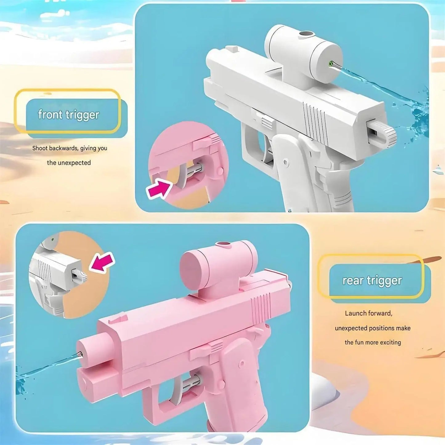 2-in-1 Prank Water Blaster - Double-Sided Spray & Easy One-Handed Use