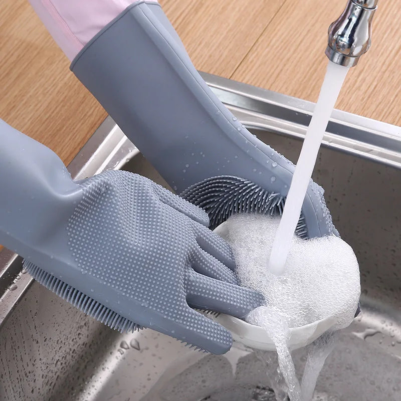 Silicone Dishwashing & Pet Bathing Gloves