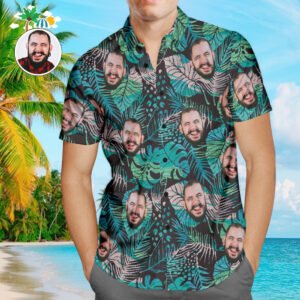 Custom Multi-Face Hawaiian Shirt, Personalized All-Over Print Aloha Beach Shirt for Men