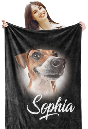 Custom Pet & Portrait Blanket Personalized with Your Photo & Name